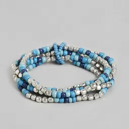 RICHEERA Women Blue & Silver-Toned Silver-Plated Multistrand Bracelet-picture-50