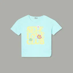 Fame Forever by Lifestyle Girls Mint Cotton Embroidered T-Shirt-picture-44