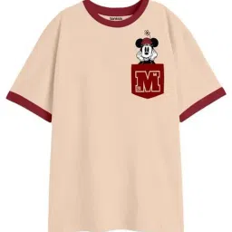 Bonkids Girls Mickey Mouse Graphic Printed Round Neck Cotton T-Shirt-image-74