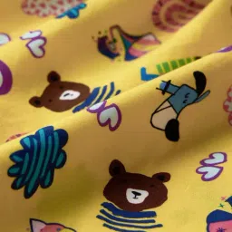 The Souled Store Girls Yellow Cotton Graphic Regular Fit Dress image 5