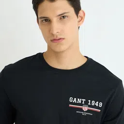 GANT Typography Printed Round Neck Pure Cotton T-shirt image 3