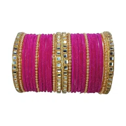 Luxurious Set Of 26 Stone Studded & Beaded Bangle-picture-32