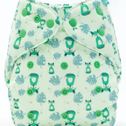 Bumberry Adjustable Reusable Cloth Diaper Cover Fuzzy Fox Print - White-picture-11