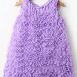 Mark & Mia Woven Sleeveless Solid Party Dress With Ruffle Detailing - Lilac-picture-18