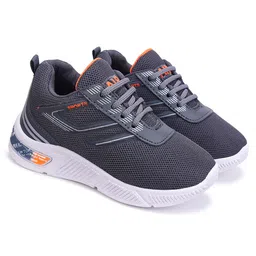 BERSACHE Mesh Detailed Lace Up Sneakers - Grey-picture-16