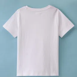 BLUSHES Christmas Theme 100% Cotton Half Sleeves Oh Deer Christmas Is Here Text Printed Tee - White image 3