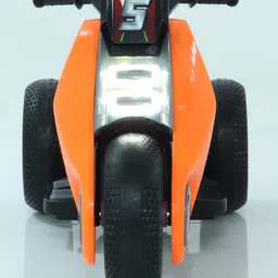 fab n funky Battery Operated Electric Kids Bike - Orange| Music & Lights| 3 Wheel Bike| Safe Durable| LED Headlight| Electric Vehicle| Forward & Reverse Operation| Rechargeable Battery Toy image 2