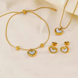 BLACKBOX Gold-Plated Shell Love Heart Jewellery Set-picture-24