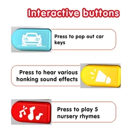 NEGOCIO Baby Brain Development Electric Soothing Simulation Plastic Car Key Ring Montessori Musical Toys- PACK OF 1- COLOR MAY VARY image 4