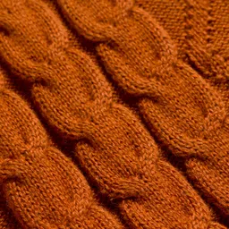 Babyoye 100% Cotton Knit Full Sleeves Pullover Sweater with Cable Knit Design - Brown image 4