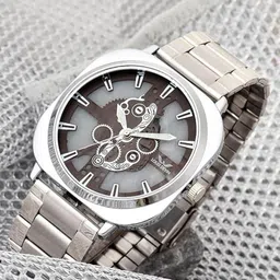 LOUIS DEVIN Men Printed Dial & Bracelet Style Straps Analogue Watch LD-G081-BRW-CH-image-84