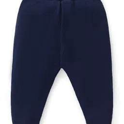 Babyhug Knit Full Sleeves Front Open Sweater Set with Aztec Design & Cap - Navy Blue image 5