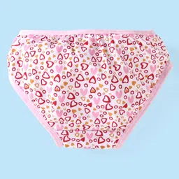 Babyhug Single Jersey Anti-Bacterial Panties with Heart & Placement Print Pack of 3 - Light Pink & Yellow image 5