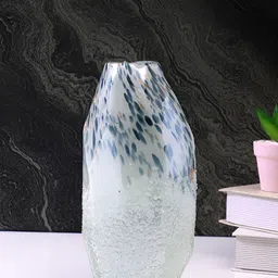 TAYHAA White & Grey Speckled Glass FlowerVases-picture-11