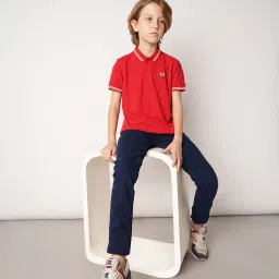 Jack & Jones Junior Red Solid Polo T-Shirt image 5