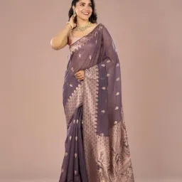 Mohey Purple Art Silk Zari Saree-picture-18