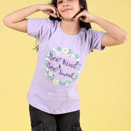 V-Mart Girls Printed Extended Sleeves Raw Edge T-shirt-picture-47