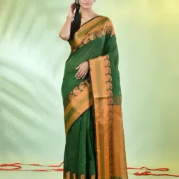 CHARUKRITI Green Handwoven Saree-picture-10