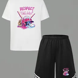 YK Girls Printed Round Neck T-shirt With Shorts-image-85