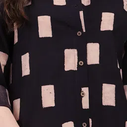 Pink Fort Black Cotton Printed Shirt image 5