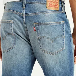 Levi's Blue Blended Regular Fit Solid Jeans image 5