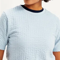 Levi's Blue Cotton Self T-Shirt image 5