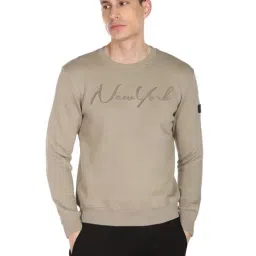 Arrow New York Grey Cotton Regular Fit Embriodery SweatShirt-picture-13