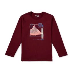 Gini & Jony Boys Maroon Cotton Graphic Full Sleeves T-Shirt-picture-30