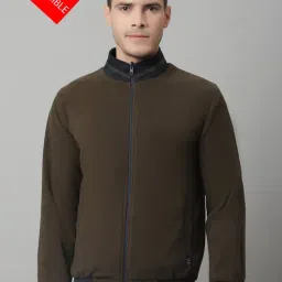 Cantabil Navy Regular Fit High Neck Reversible Jacket-picture-19