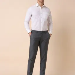 Allen Solly Grey Slim Fit Checks Trousers image 5
