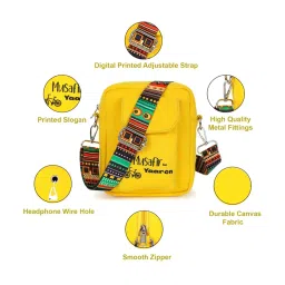 Spice Art Yellow Printed Medium Cross Body Bag image 5