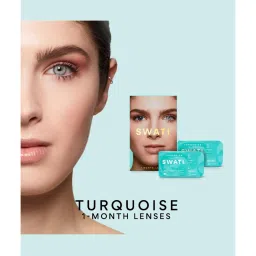 Swati Cosmetics Coloured Contact Lenses - Turquoise (1 Month, Power -3.25) image 4