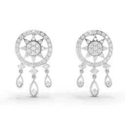 Sparkles 14k (585) White Gold Lab Grown Diamond 1.81 CT Dream catcher Diamond Earrings-picture-24
