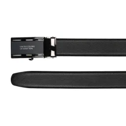 United Colors Of Benetton Black Lugano Textured Leather Casual Belt For Men image 5