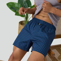 XYXX Blocks Blue Cotton Relaxed Fit Printed Boxers image 5