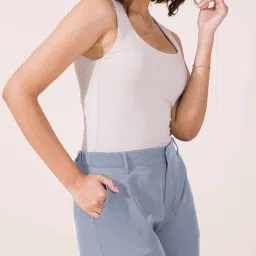 Go Colors! Blue Mid Rise Formal Trousers image 5