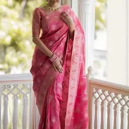 Dinesh Ethnic Traditional Wear Woven Design Zari Banarasi Saree with Blouse Piece image 3
