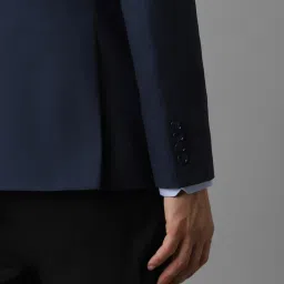 Louis Philippe Navy Slim Fit Checks Blazer image 5