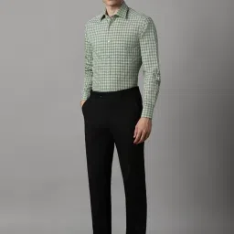 Louis Philippe Green Regular Fit Checks Shirt image 5