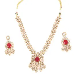 Odette Red Stainless Steel Neckpiece Set For Women-picture-48