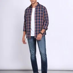 Lee Navy Regular Fit Check Cotton Shirt image 5