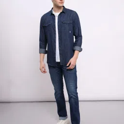 Lee Indigo Blue Regular Fit Cotton Denim Shirt image 5