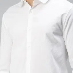 showoffff SHOW OFF White Cotton Slim Fit Solid Shirt image 5