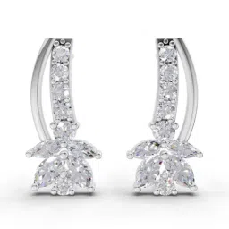 Sparkles 14k (585) White Gold Lab Grown Diamond 0.71 CT Lotus Diamond Earrings-picture-38