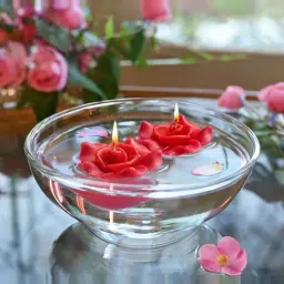 IRIS Red Home Fragrances Damask Rose Aromatic Floating Candle Pack of 2 (Set of 4)-picture-45