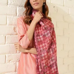 Fabindia Pink Printed Dupatta image 5