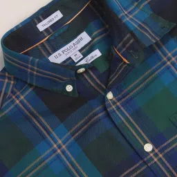 U.S. Polo Assn. Green Cotton Regular Fit Checks Shirt image 5