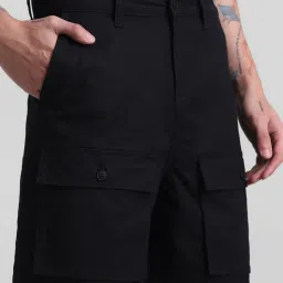 Jack & Jones Black Slim Fit Textured Cargo Shorts image 5