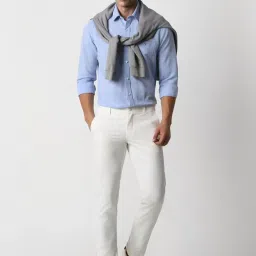 Van Heusen Blue Slim Fit Texture Shirt image 5