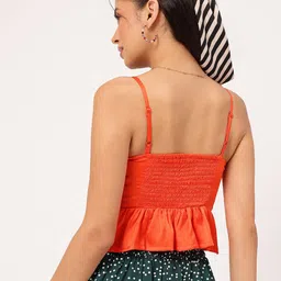 DressBerry Glossed Up Smocked Satin A-Line Top image 4